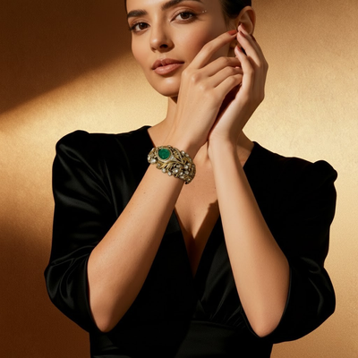 Mint & Goldtone Designer Bracelet