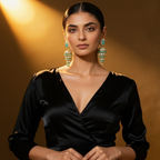 Ornate Emerald and Gold Earrings