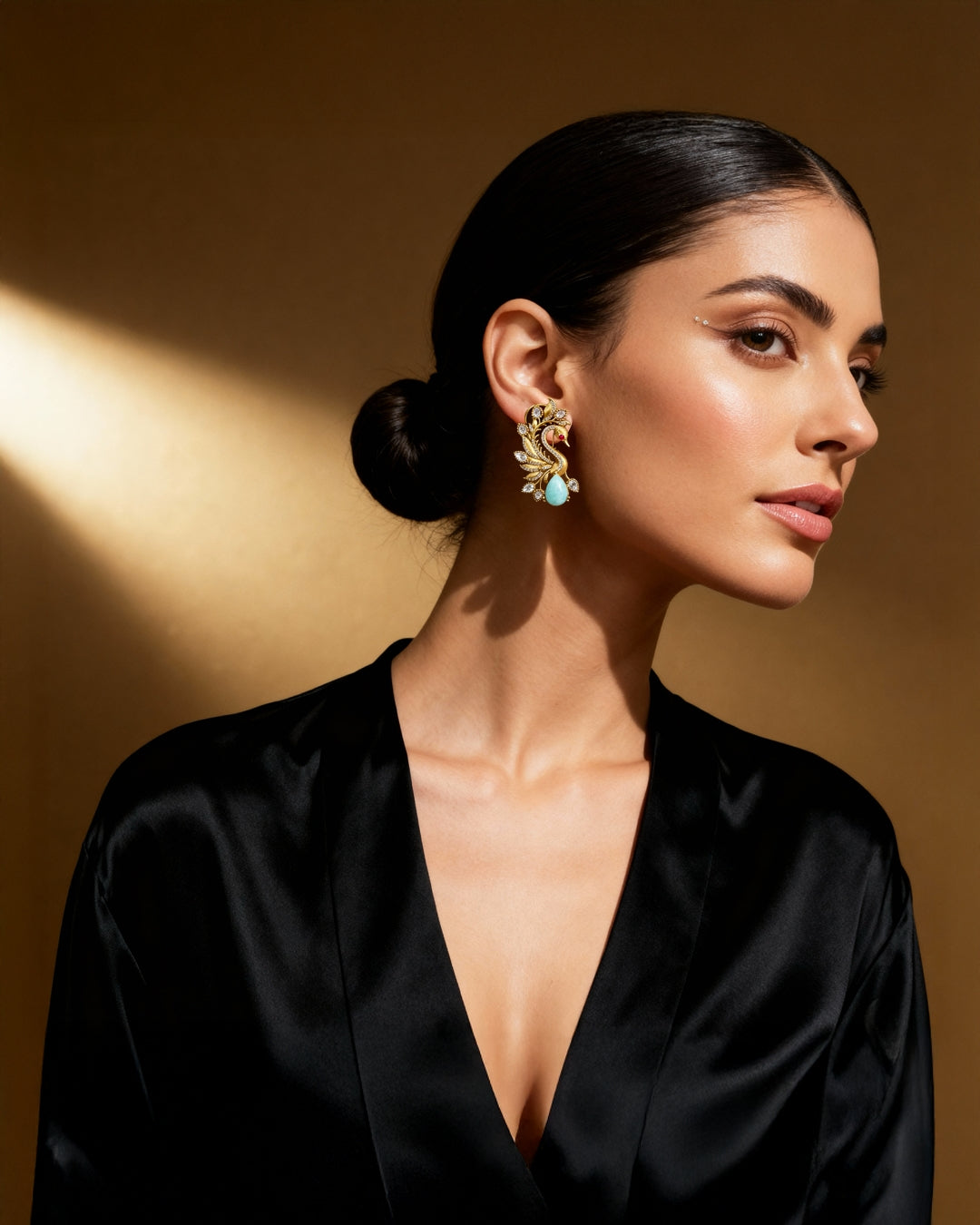 Ornate Gold and Turquoise Earrings