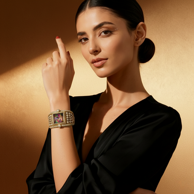 luxury beaded bangle bracelet