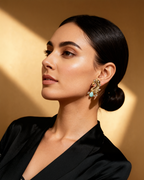 Ornate Gold and Turquoise Earrings