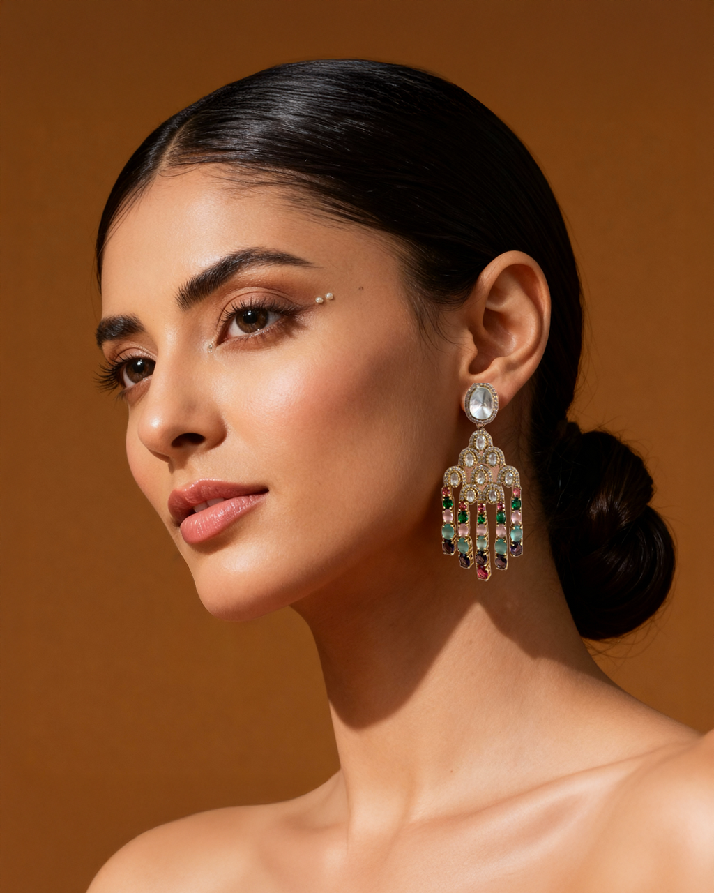 Ornate Multi-Color Drop Earrings