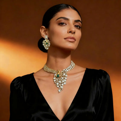 Kundan Embellished Necklace Set